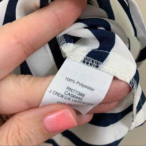 J Crew Factory Cream/Navy Striped Button Down Blouse - Picture 3 of 5